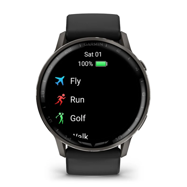 Смарт-годинник Garmin D2 Air X15 сланцевий з чорним силіконовим ремінцем