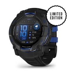 Смарт-годинник Garmin Instinct 3 (50 мм) AMOLED чорний з чорно-синім ремінцем