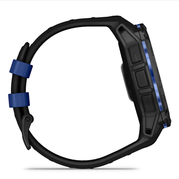 Garmin Instinct 3 (50mm) AMOLED Smartwatch, Black with Black and Blue Strap
