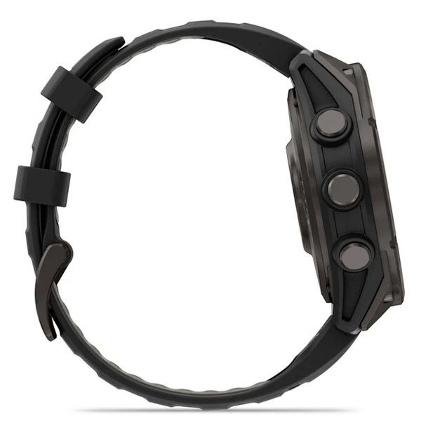 Смарт-годинник Garmin Fenix ​​8 Pro (47 mm) AMOLED Sapphire, титан Carbon Gray DLC із силіконовим чорно-сірим ремінцем