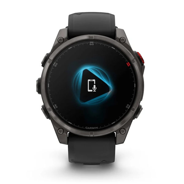 Смарт-годинник Garmin Fenix ​​8 Pro (47 mm) AMOLED Sapphire, титан Carbon Gray DLC із силіконовим чорно-сірим ремінцем