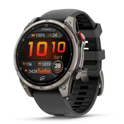 Garmin Fenix ​​8 Pro (47mm) AMOLED Sapphire Titanium Smartwatch with Graphite Black Silicone Strap