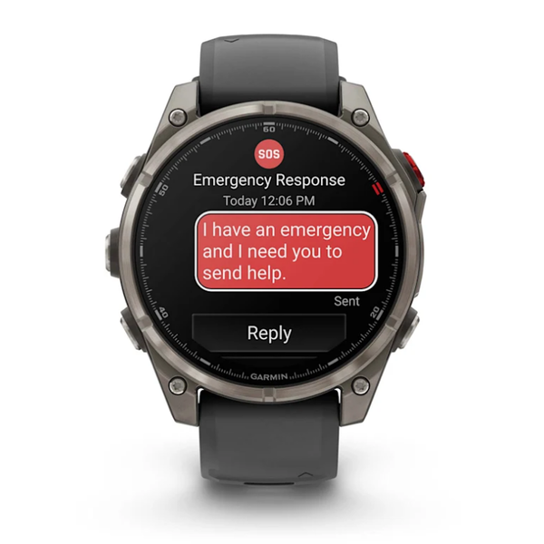 Garmin Fenix ​​8 Pro (47mm) AMOLED Sapphire Titanium Smartwatch with Graphite Black Silicone Strap