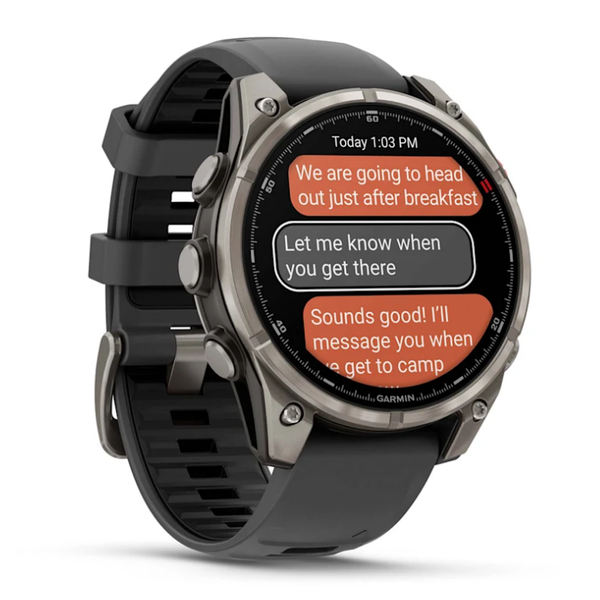 Garmin Fenix ​​8 Pro (47mm) AMOLED Sapphire Titanium Smartwatch with Graphite Black Silicone Strap