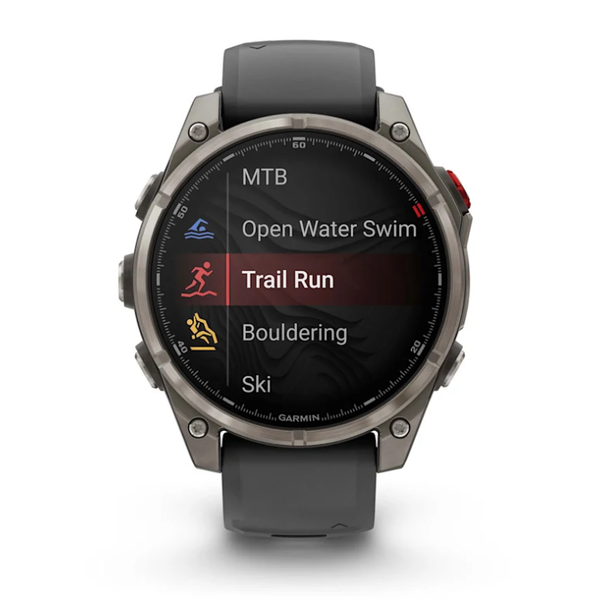 Garmin Fenix ​​8 Pro (47mm) AMOLED Sapphire Titanium Smartwatch with Graphite Black Silicone Strap