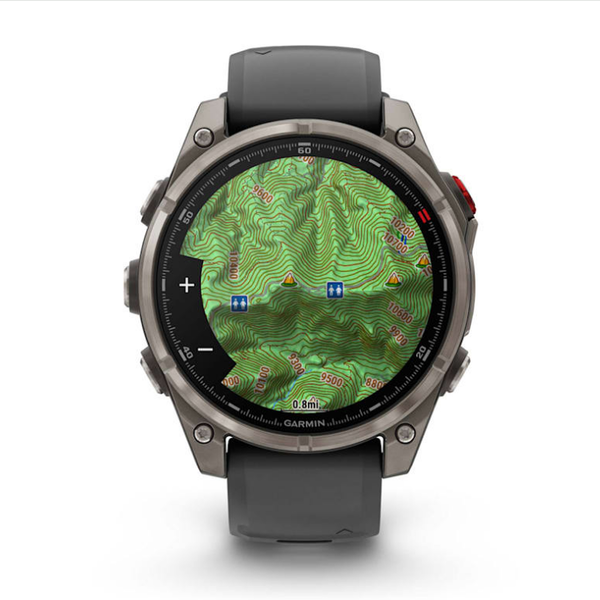 Garmin Fenix ​​8 Pro (47mm) AMOLED Sapphire Titanium Smartwatch with Graphite Black Silicone Strap