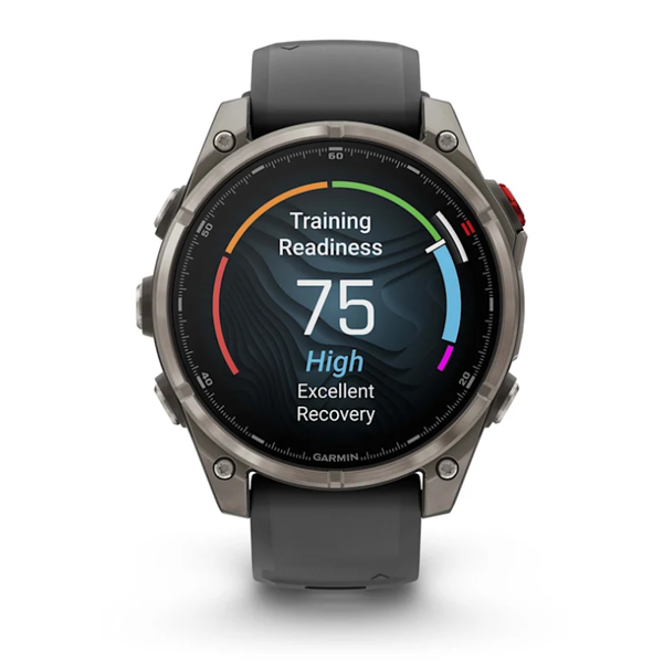 Garmin Fenix ​​8 Pro (47mm) AMOLED Sapphire Titanium Smartwatch with Graphite Black Silicone Strap