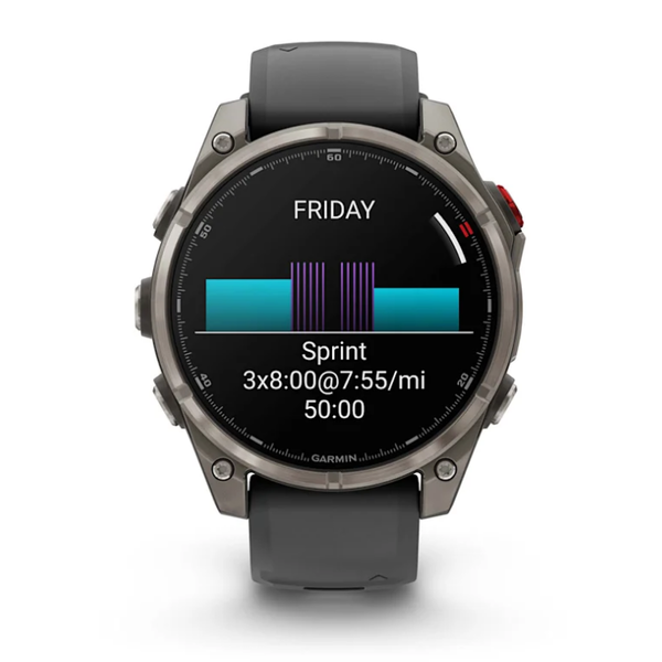 Garmin Fenix ​​8 Pro (47mm) AMOLED Sapphire Titanium Smartwatch with Graphite Black Silicone Strap