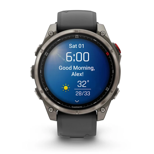 Garmin Fenix ​​8 Pro (47mm) AMOLED Sapphire Titanium Smartwatch with Graphite Black Silicone Strap