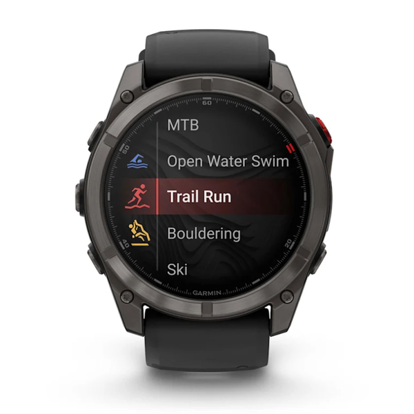Смарт-часы Garmin Fenix ​​8 Pro (51 mm) AMOLED Sapphire, титан Carbon Gray DLC с силиконовым черно-серым ремешком
