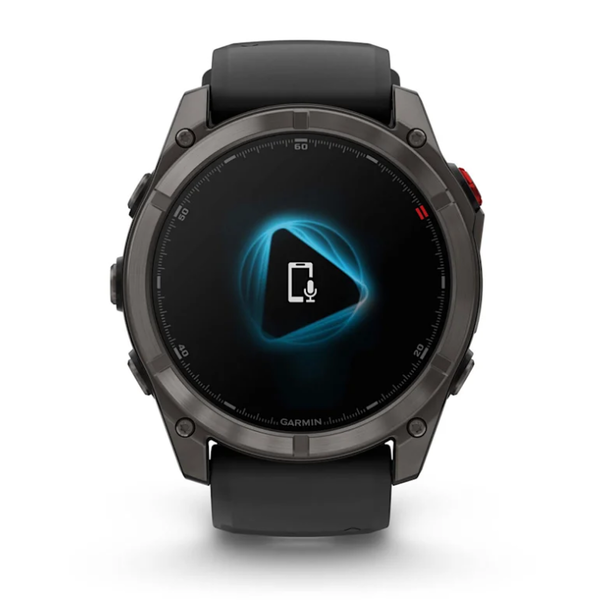 Смарт-часы Garmin Fenix ​​8 Pro (51 mm) AMOLED Sapphire, титан Carbon Gray DLC с силиконовым черно-серым ремешком
