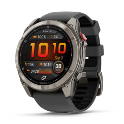 Garmin Fenix ​​8 Pro (51mm) AMOLED Sapphire Titanium Smartwatch with Graphite Black Silicone Strap