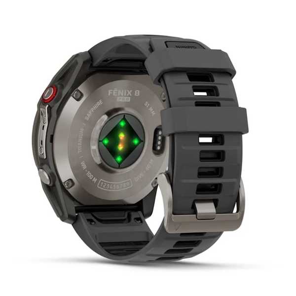 Garmin Fenix ​​8 Pro (51mm) AMOLED Sapphire Titanium Smartwatch with Graphite Black Silicone Strap