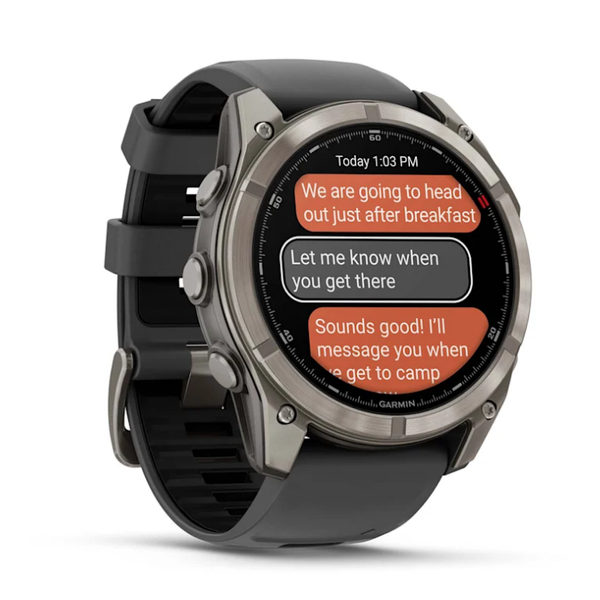 Garmin Fenix ​​8 Pro (51mm) AMOLED Sapphire Titanium Smartwatch with Graphite Black Silicone Strap