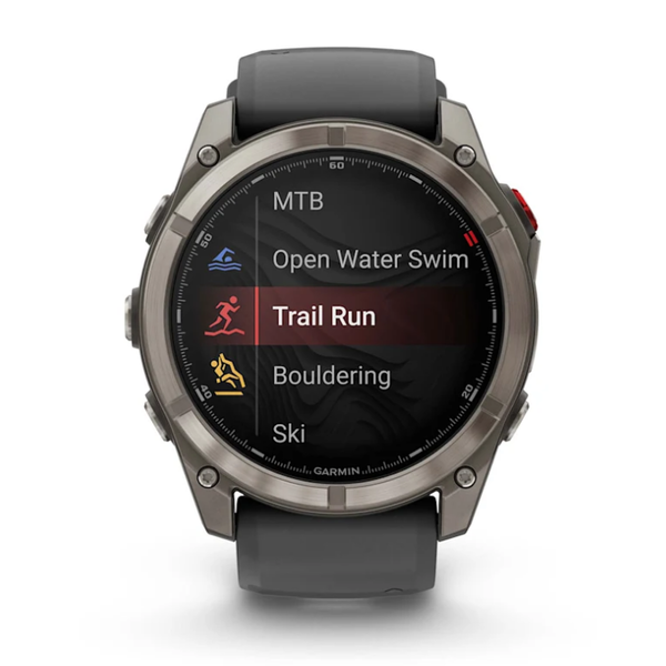 Garmin Fenix ​​8 Pro (51mm) AMOLED Sapphire Titanium Smartwatch with Graphite Black Silicone Strap