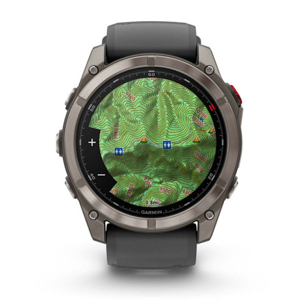 Garmin Fenix ​​8 Pro (51mm) AMOLED Sapphire Titanium Smartwatch with Graphite Black Silicone Strap