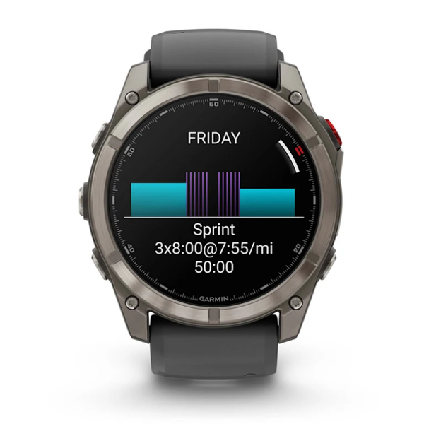 Garmin Fenix ​​8 Pro (51mm) AMOLED Sapphire Titanium Smartwatch with Graphite Black Silicone Strap