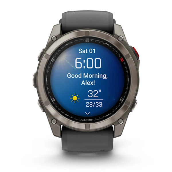Garmin Fenix ​​8 Pro (51mm) AMOLED Sapphire Titanium Smartwatch with Graphite Black Silicone Strap