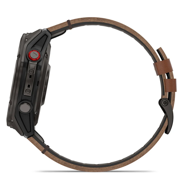 Смарт-часы Garmin Fenix ​​8 Pro (51 mm) AMOLED Sapphire, титан Carbon Gray DLC с каштановым кожаным ремешком