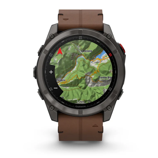 Смарт-часы Garmin Fenix ​​8 Pro (51 mm) AMOLED Sapphire, титан Carbon Gray DLC с каштановым кожаным ремешком