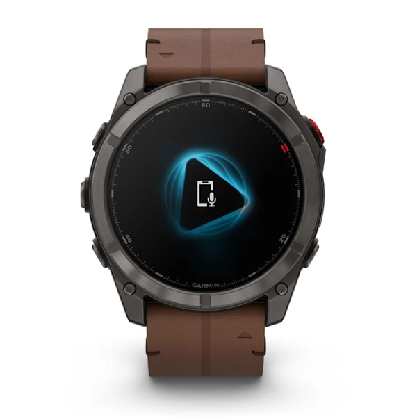 Смарт-часы Garmin Fenix ​​8 Pro (51 mm) AMOLED Sapphire, титан Carbon Gray DLC с каштановым кожаным ремешком