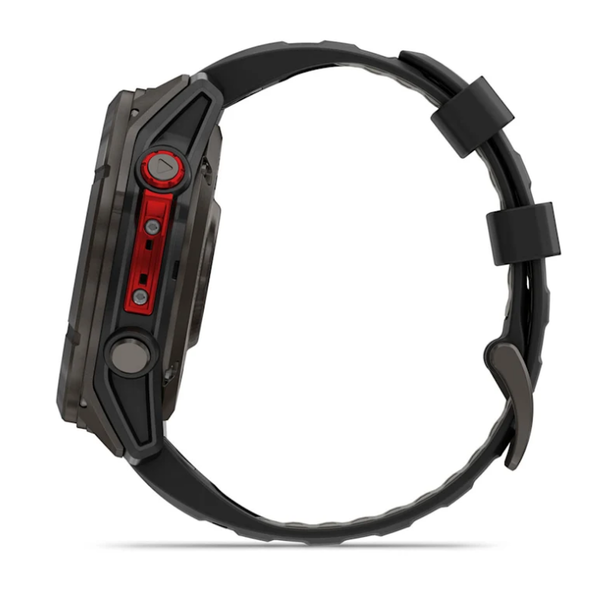 Garmin Fenix ​​8 Pro (51mm) MicroLED Sapphire Smartwatch, Carbon Gray DLC Titanium with Black/Gray Silicone Strap