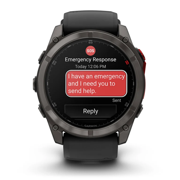 Garmin Fenix ​​8 Pro (51mm) MicroLED Sapphire Smartwatch, Carbon Gray DLC Titanium with Black/Gray Silicone Strap