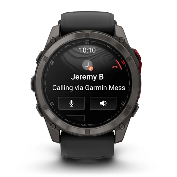 Garmin Fenix ​​8 Pro (51mm) MicroLED Sapphire Smartwatch, Carbon Gray DLC Titanium with Black/Gray Silicone Strap