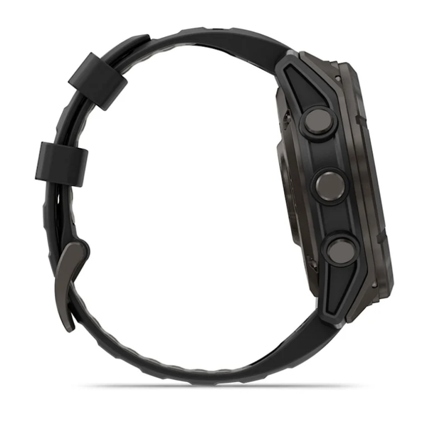 Garmin Fenix ​​8 Pro (51mm) MicroLED Sapphire Smartwatch, Carbon Gray DLC Titanium with Black/Gray Silicone Strap