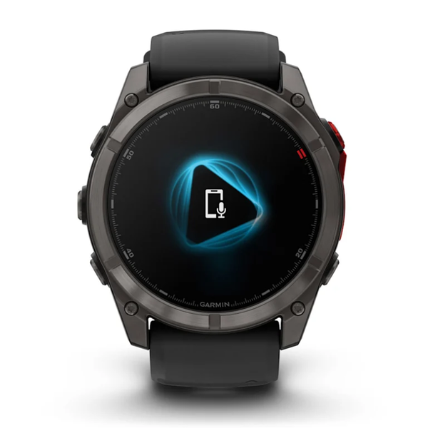 Garmin Fenix ​​8 Pro (51mm) MicroLED Sapphire Smartwatch, Carbon Gray DLC Titanium with Black/Gray Silicone Strap