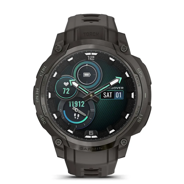 Смарт-годинник Garmin Instinct Crossover AMOLED кольору деревного вугілля