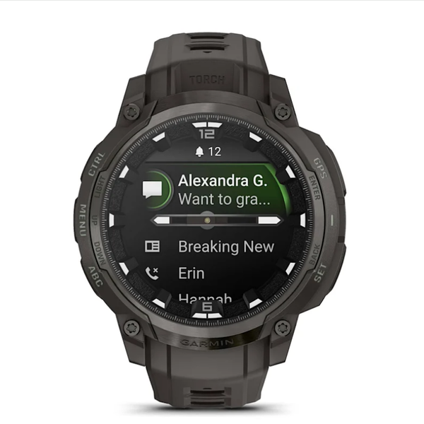 Смарт-годинник Garmin Instinct Crossover AMOLED кольору деревного вугілля