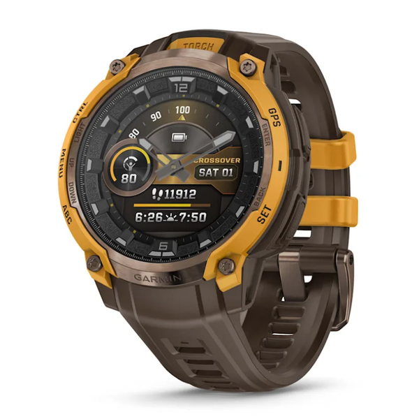 Смарт-годинник Garmin Instinct Crossover AMOLED кольору бронза/сонячний промінь