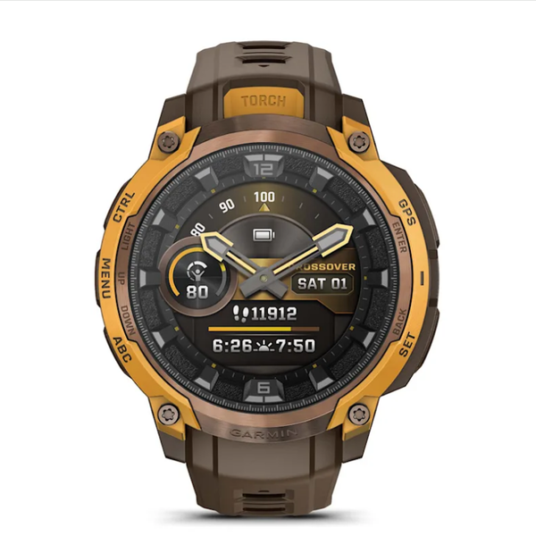 Смарт-годинник Garmin Instinct Crossover AMOLED кольору бронза/сонячний промінь