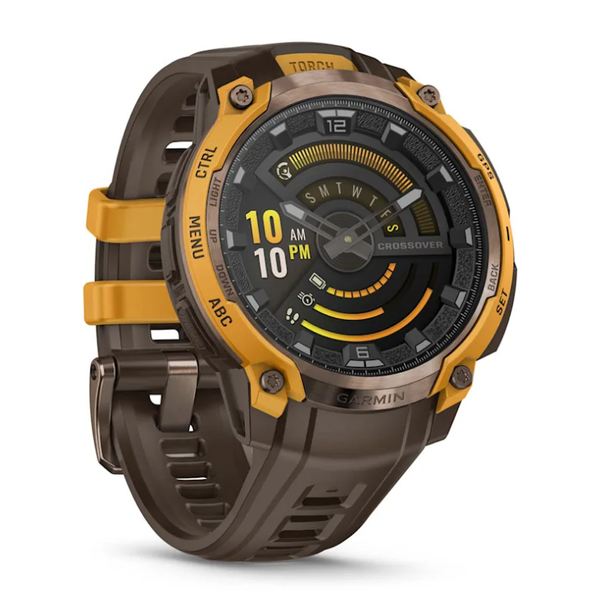 Смарт-годинник Garmin Instinct Crossover AMOLED кольору бронза/сонячний промінь