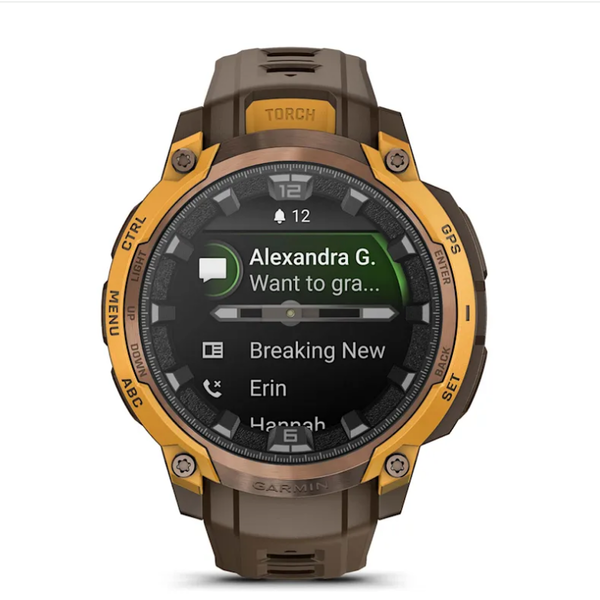 Смарт-годинник Garmin Instinct Crossover AMOLED кольору бронза/сонячний промінь