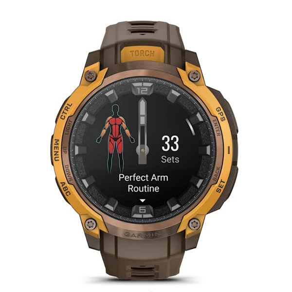 Смарт-годинник Garmin Instinct Crossover AMOLED кольору бронза/сонячний промінь