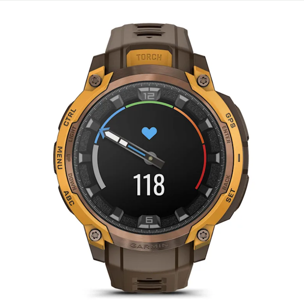 Смарт-годинник Garmin Instinct Crossover AMOLED кольору бронза/сонячний промінь