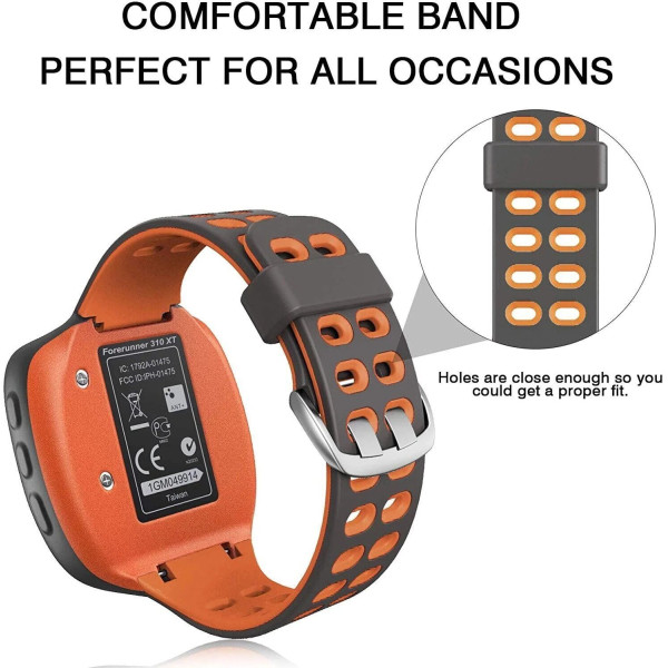Ремінець Garmin для годинника Forerunner 310XT силіконовий чорний/оранжевий