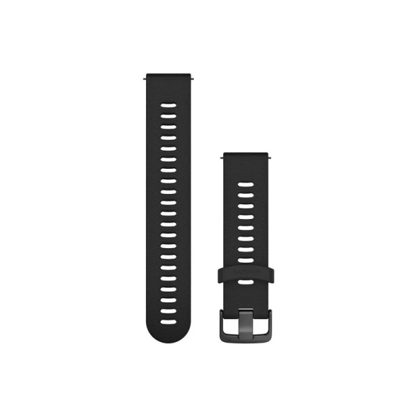 Ремінець Garmin для годинника Forerunner 245/645/Vivoactive/Vivomove (20 мм) силіконовий чорний із сірою застібкою
