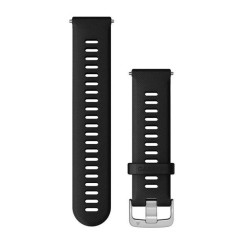 Garmin 22mm Quick Release Strap for Forerunner 255/265/745, Venu 2/3 and More, Black with Silver Buckle