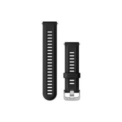 Ремінець для годинника Garmin Forerunner 955 силіконовий (22 мм), чорний з сріблястою застібкою