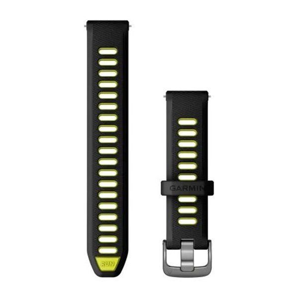 Garmin 18mm Forerunner 255S/265S Black/Yellow Watch Band with Slate Gray Buckle