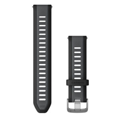 Garmin Strap for Venu Sq/Forerunner 245/645/Vivoactive 3/Vivomove (20mm) Silicone Black and Gray
