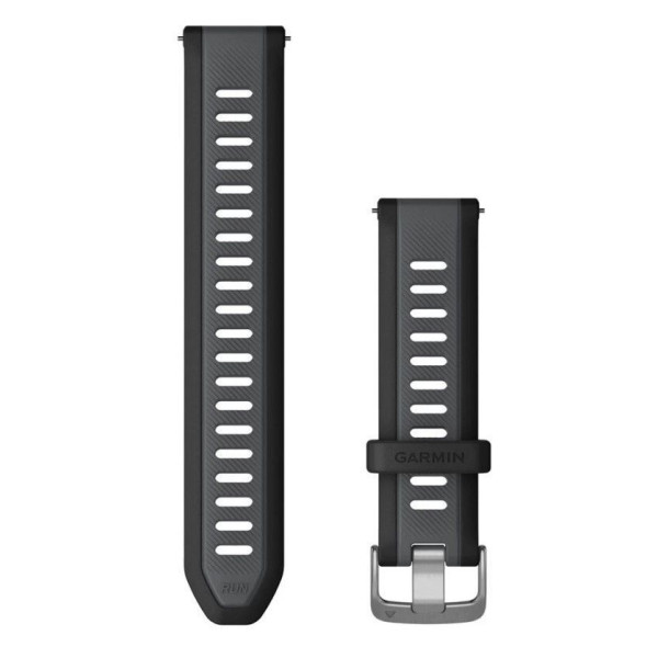 Ремінець Garmin для Venu Sq/Forerunner 245/645/Vivoactive 3/Vivomove (20 мм) силіконовий чорний із сірим