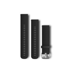 Ремінець Garmin для годинника Forerunner 245/645/Vivoactive/Vivomove (20 мм) силіконовий чорний із застібкою з нержавіючої сталі