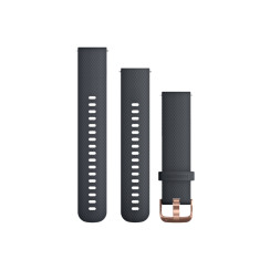 Ремінець Garmin для Venu Sq/Forerunner 245/645/Vivoactive 3/Vivomove (20 мм) силіконовий темно-синій із застібкою кольору рожевого золота