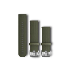 Garmin Forerunner 245/645/Vivoactive/Vivomove 20mm Silicone Green Watch Strap with Silver Buckle