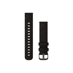 Garmin Venu Sq/Forerunner 245/645/Vivoactive 3/Vivomove 20mm Strap, Black Nylon Band with Gray Buckle