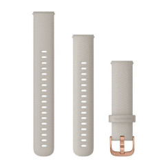 Garmin 18mm Venu, Vívoactive, Forerunner Watch Band in Light Beige with Rose Gold Hardware